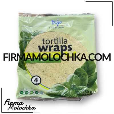 Тортилья ШПИНАТНА (4шт*62,5грам) 250грам ТМ Dijo (28шт/ящ)