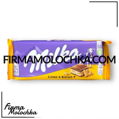 Шоколад молочний з світлим печивом та кремом (CREME&amp;BISCUIT) 100грам ТМ Мілка (18шт/ящ)