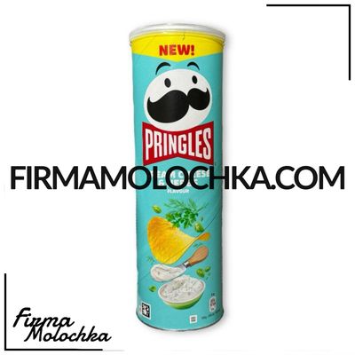 Чіпси &quot;Прінглс&quot; зі смаком КРЕМ-СИРУ та ЗЕЛЕНІ 165грам (19шт/ящ)