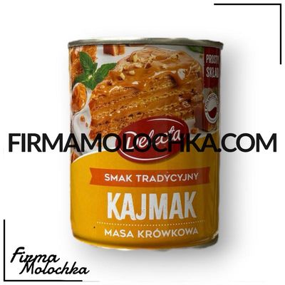 Згущене молоко каймак ТРАДИЦІЙНИЙ СМАК 400грам (ж/б) ТМ Delecto (6шт/ящ)