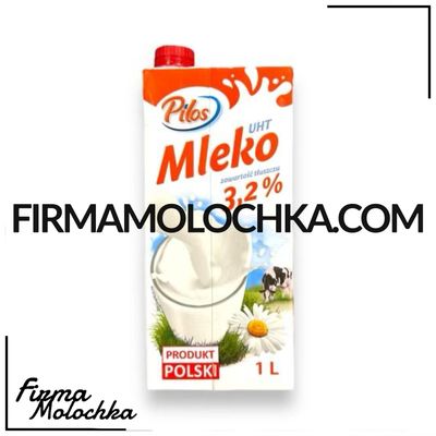 Молоко 3,2% 1л ТМ Пілос (12шт/ящ)