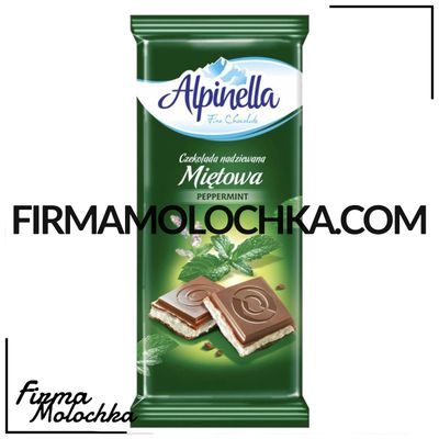Шоколад м&#39;ята 100грам ТМ АЛЬПІНЕЛА (19шт/ящ)
