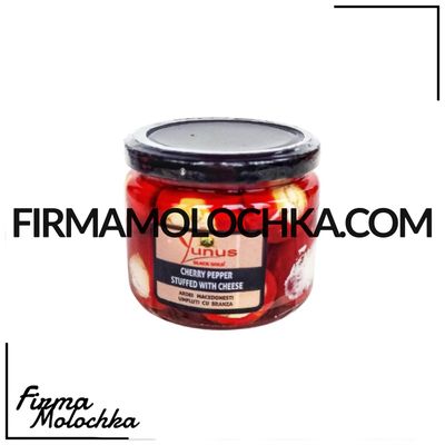ЧЕРВОНИЙ перець фарширований СИРОМ (скло) 290грам ТМ Юнус (12шт/ящ)