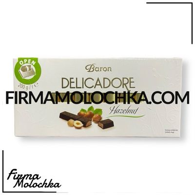 Шоколад ДЕЛІКАДОР з горіховою начинкою 200грам ТМ Барон (12шт/ящ)