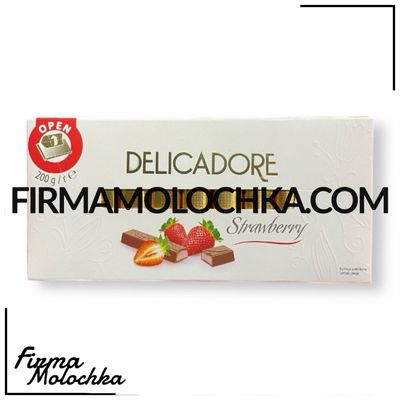 Шоколад ДЕЛІКАДОР з полуничною начинкою 200грам (12шт/ящ)