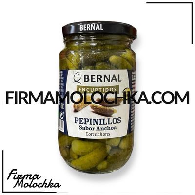 КОРНІШОНИ зі смаком анчоусів (скло) 300/170грам ТМ Бернал (12шт/ящ)