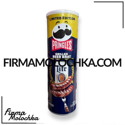Чіпси "Прінглс" АМЕРИКА зі смаком грильованих ковбасок та пива 158грам (14шт/ящ)