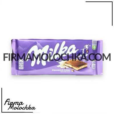 Шоколад молочний з молочним кремом (alpenmilch-creme) 100грам ТМ Мілка (22шт/ящ)