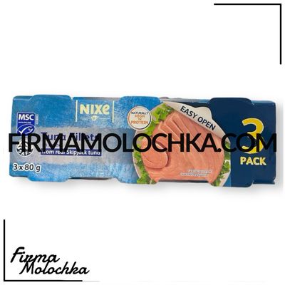 Тунець у власному соці (3шт*80грам) 240грам ТМ НІКС (30шт/ящ)