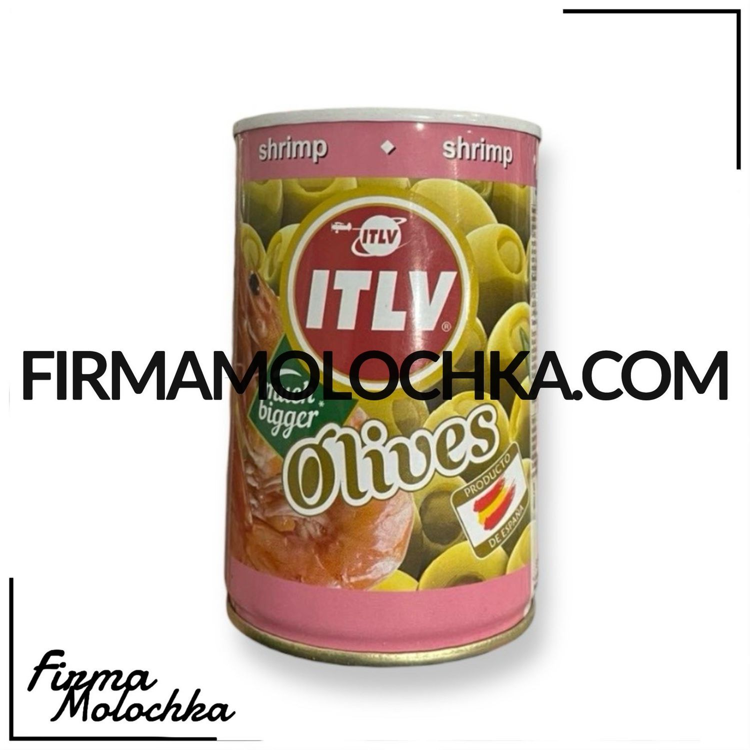 Оливки зелені фаршировані КРЕВЕТКОЮ (ж/б) 314мл ТМ ITLV (6шт/ящ)