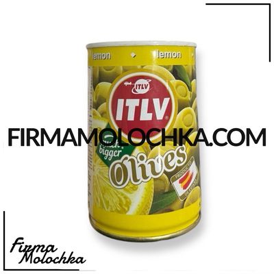 Оливки зелені фаршировані ЛИМОНОМ (ж/б) 314мл ТМ ITLV (6шт/ящ)