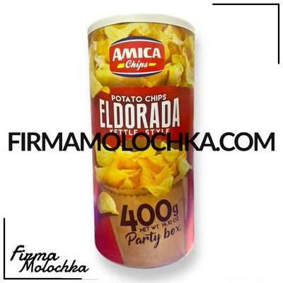 Чіпси eldorada КЛАСИЧНІ (ЧЕРВОНЕ ВІДРО) 400грам ТМ Аміка (6шт/ящ)