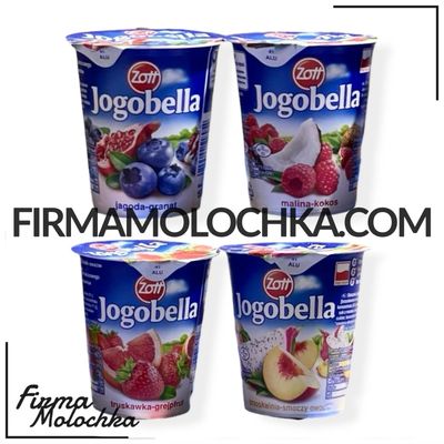 Йогурт йогобелла ГРАНАТ-ЧОРНИЦЯ/КОКОС-МАЛИНА/ГРЕЙПФРУТ-ПОЛУНИЦЯ/ПІТАХАЯ 150грам ТМ Zott (20шт/ящ)