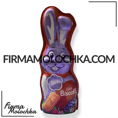 ВЕЛИКИЙ шоколадний заєць з ПЕЧИВОМ БІСКОФ 90грам ТМ Мілка (14шт/ящ)