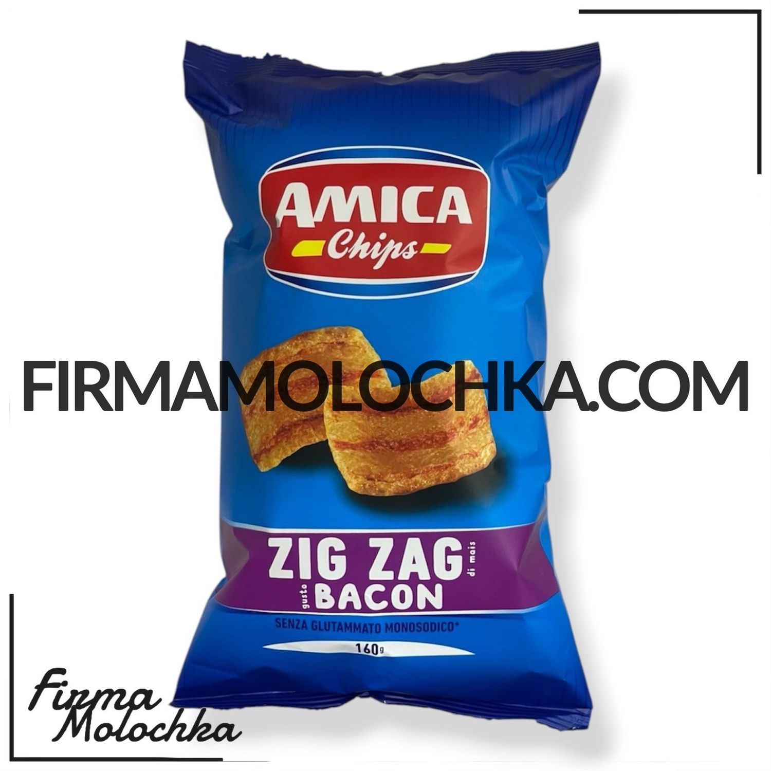 Чіпси зі смаком ZIG ZAG BACON 160грам ТМ Аміка (12шт/ящ)