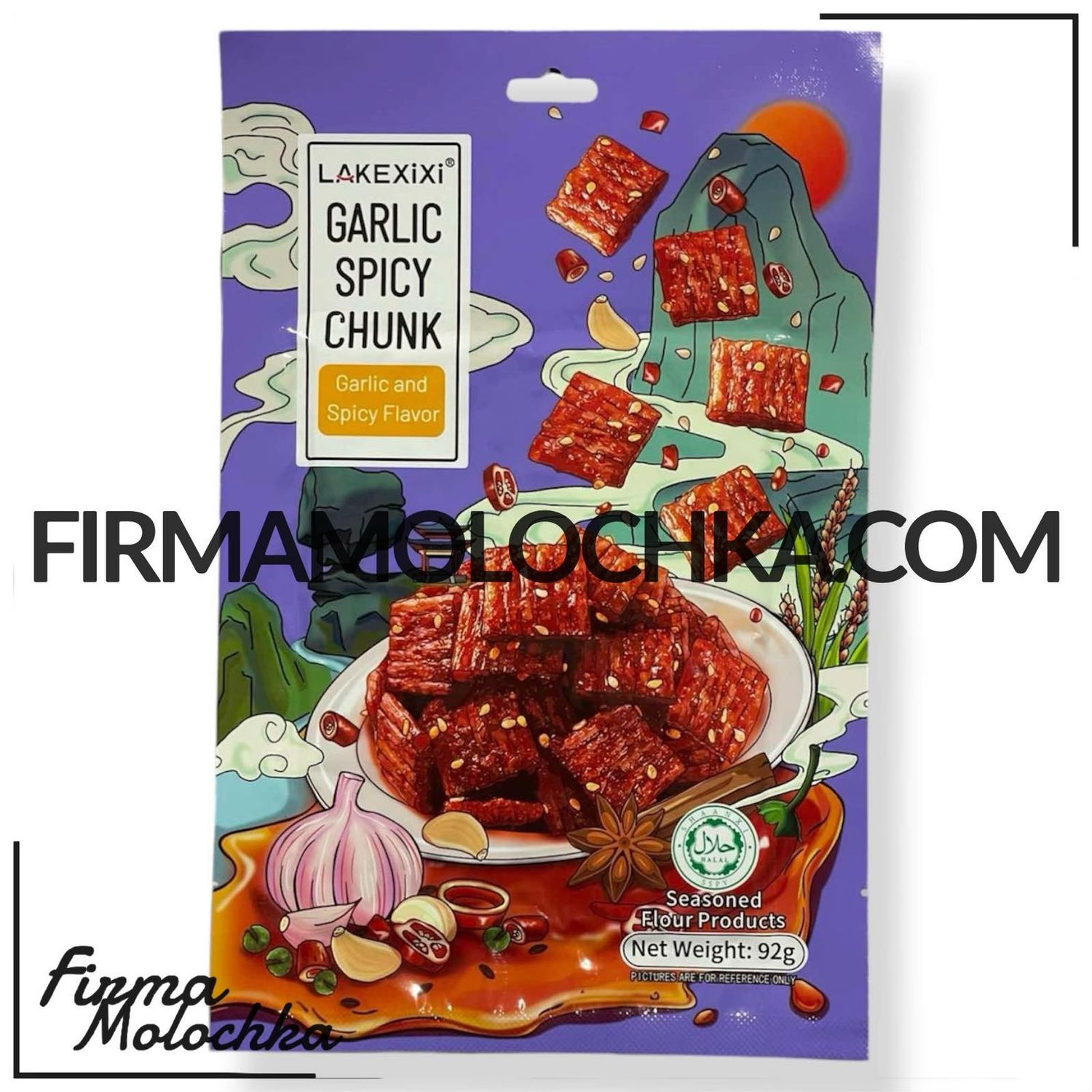 Великі снеки ЛА ТЯО GARLIC SRICY CHUNK 92грами (25шт/ящ)