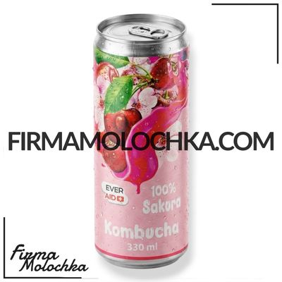 Ж/Б Комбуча зі смаком САКУРИ (100% sakura) (ж/б) 330мл ТМ Ever Aid (12шт/ящ)