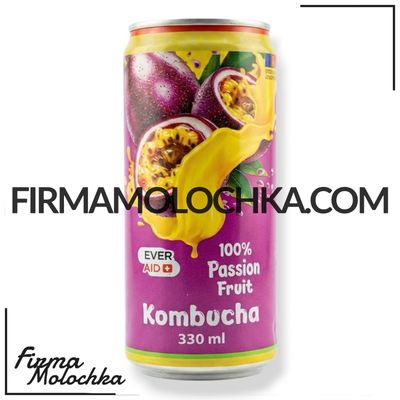 Ж/Б Комбуча зі смаком МАРАКУЇ (100% passion fruit) (ж/б) 330мл ТМ Ever Aid (12шт/ящ)