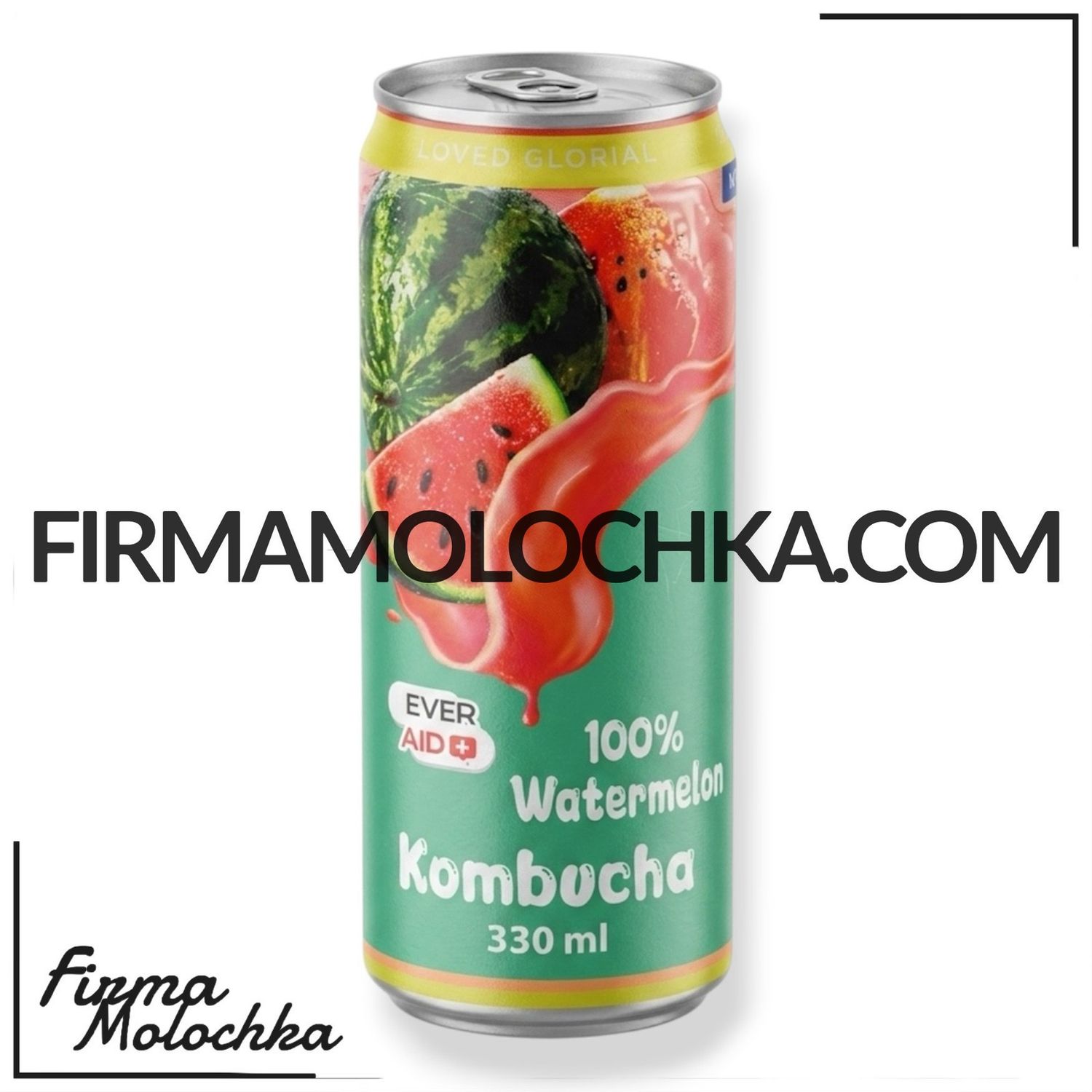Ж/Б Комбуча зі смаком КАВУНА (100% watermelon) (ж/б) 330мл ТМ Ever Aid (12шт/ящ)