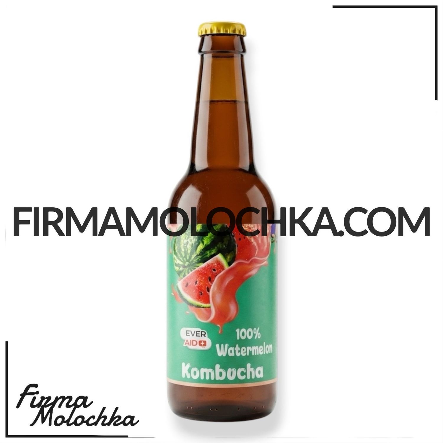 СКЛО Комбуча зі смаком КАВУНА (100% watermelon) (скло) 350мл ТМ Ever Aid (12шт/ящ)