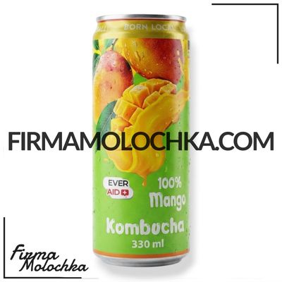 Ж/Б Комбуча зі смаком МАНГО (100% mango) (ж/б) 330мл ТМ Ever Aid (12шт/ящ)