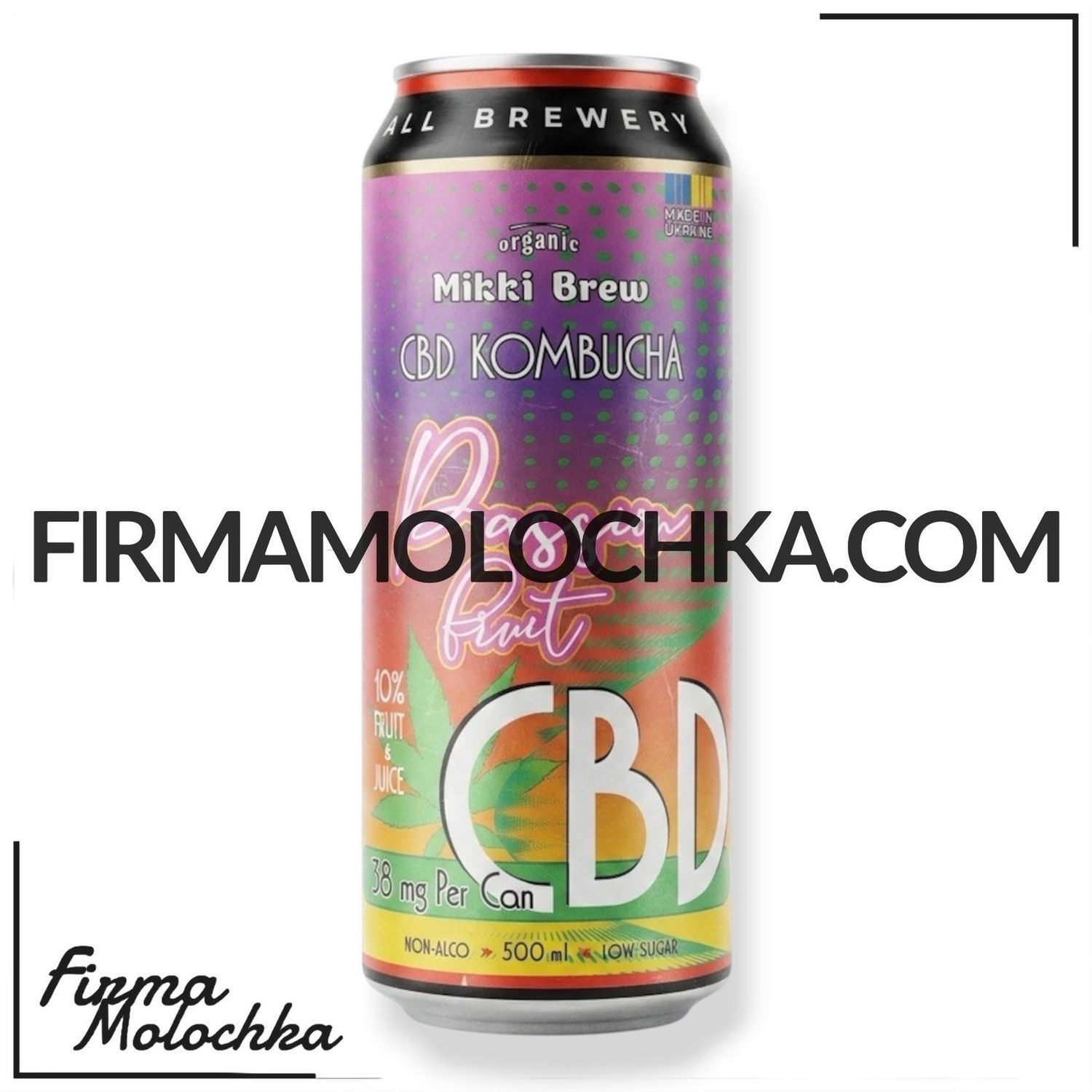 Ж/Б Комбуча CBD зі смаком МАРАКУЇ (ж/б) 500мл ТМ Mikki Brew (12шт/ящ)