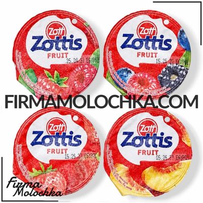 Йогурт ЗОТІС малина/персик/полуниця/лісові ягоди 150грам ТМ Zott (20шт/ящ)