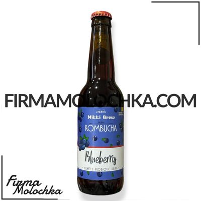 СКЛО Комбуча зі смаком ЧОРНИЦІ (blueberry) (СКЛО) 350мл ТМ Mikki Brew (12шт/ящ)