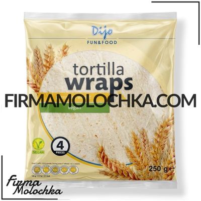 Тортилья ПШЕНИЧНА (4шт*62,5грам) 250грам ТМ Dijo (28шт/ящ) Тортилья ПШЕНИЧНА (4шт*62,5грам) 250грам ТМ Dijo (28шт/ящ)