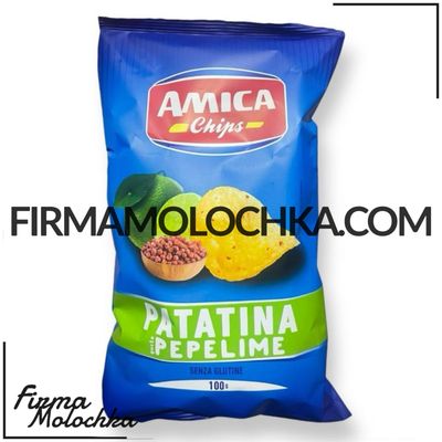 Чіпси зі смаком PEP & LIME 100грам ТМ Аміка (20шт/ящ) Чіпси зі смаком PEP & LIME 100грам ТМ Аміка (20шт/ящ)