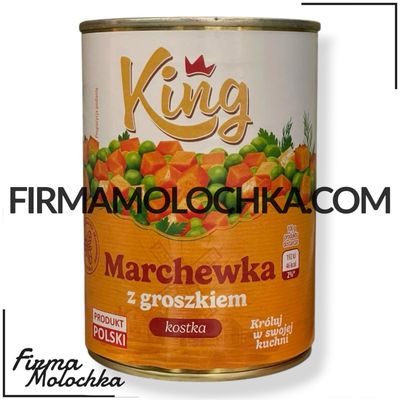 Морква з горошком 400грам ТМ КІНГ (10шт/ящ) Морква з горошком 400грам ТМ КІНГ (10шт/ящ)