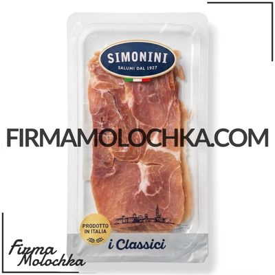Шинка ПРОШУТО нарізана 80грам ТМ Simonini (15шт/ящ) Шинка ПРОШУТО нарізана 80грам ТМ Simonini (15шт/ящ)