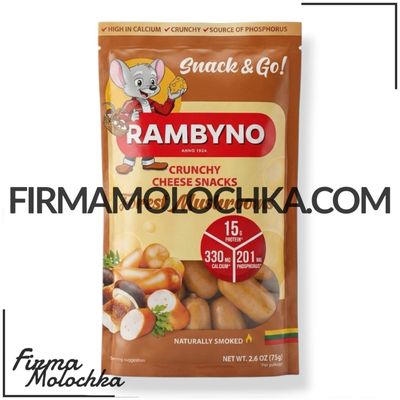Сир плавлений копчений з ЛІСОВИМИ ГРИБАМИ (СНЕКИ) 75грам ТМ Rambyno (10шт/ящ) (Литва)