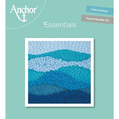 Anchor Punch Needle Kit - Blue Wave (15 x 15 cm)