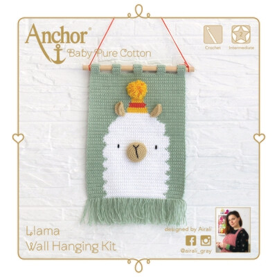 Anchor Crochet Kit - Lama Wall hanging kit