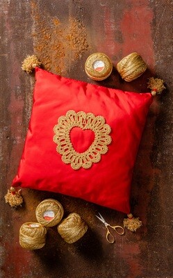 Golden heart cushion