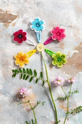 Colourful flower clips