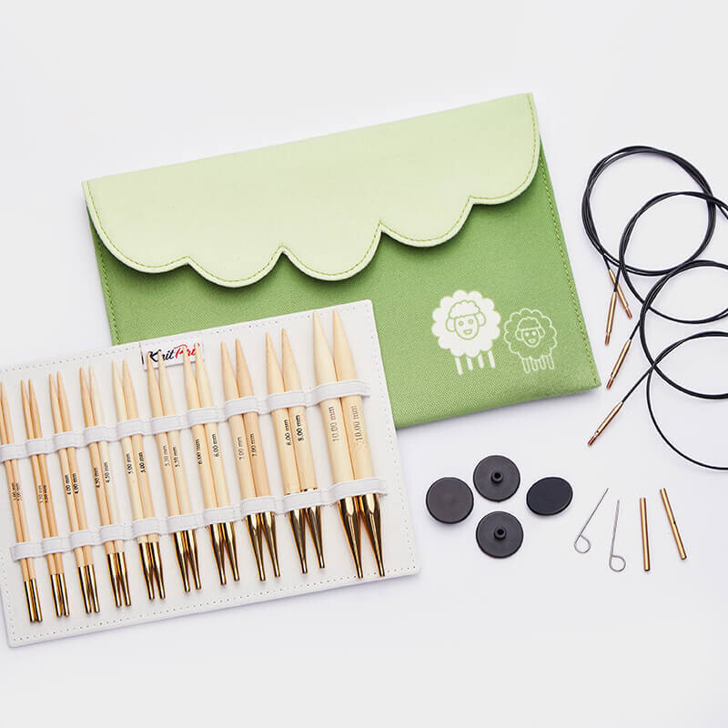 Set Ferri circolari intercambiabili BAMBOO Knitpro - Deluxe