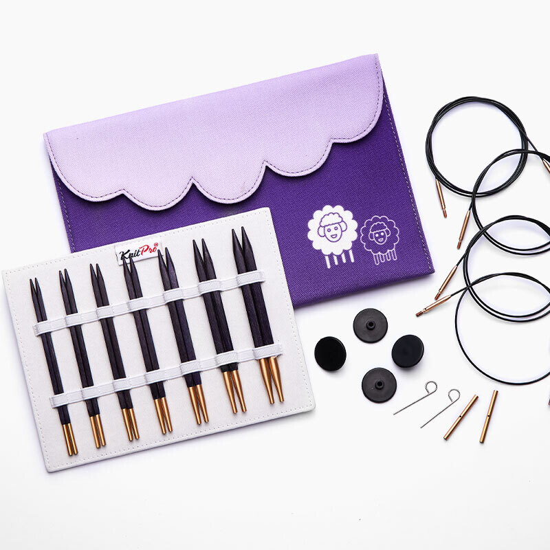 Set Ferri circolari intercambiabili 13cm J'ADORE CUBICS Knitpro - Deluxe