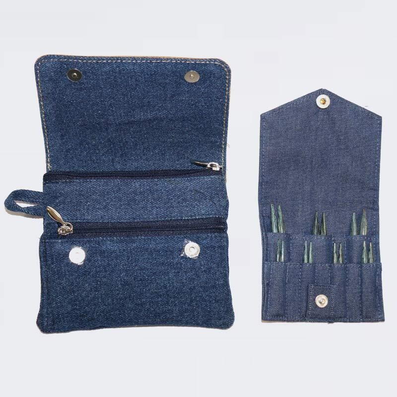 Set ferri intercambiabili Knitpro Indigo Wood Mini 50mm (7 paia)
