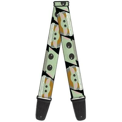 Buckle-Down The Mandalorian Child Chibi Face Blocks Guitar Strap