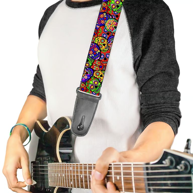 Buckle-Down Thaneeya Mcardle Sugar Skulls Guitar Strap