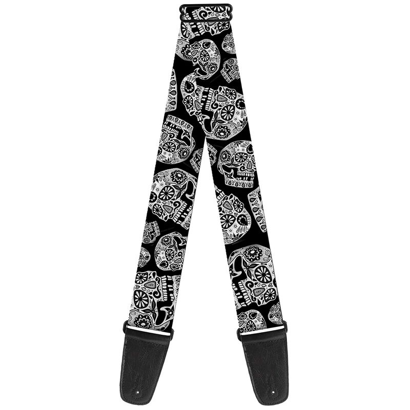 Buckle-Down Thaneeya McArdle Sugar Skulls Black and White Guitar Strap Buckle-Down Thaneeya McArdle Sugar Skulls Black and White Guitar Strap