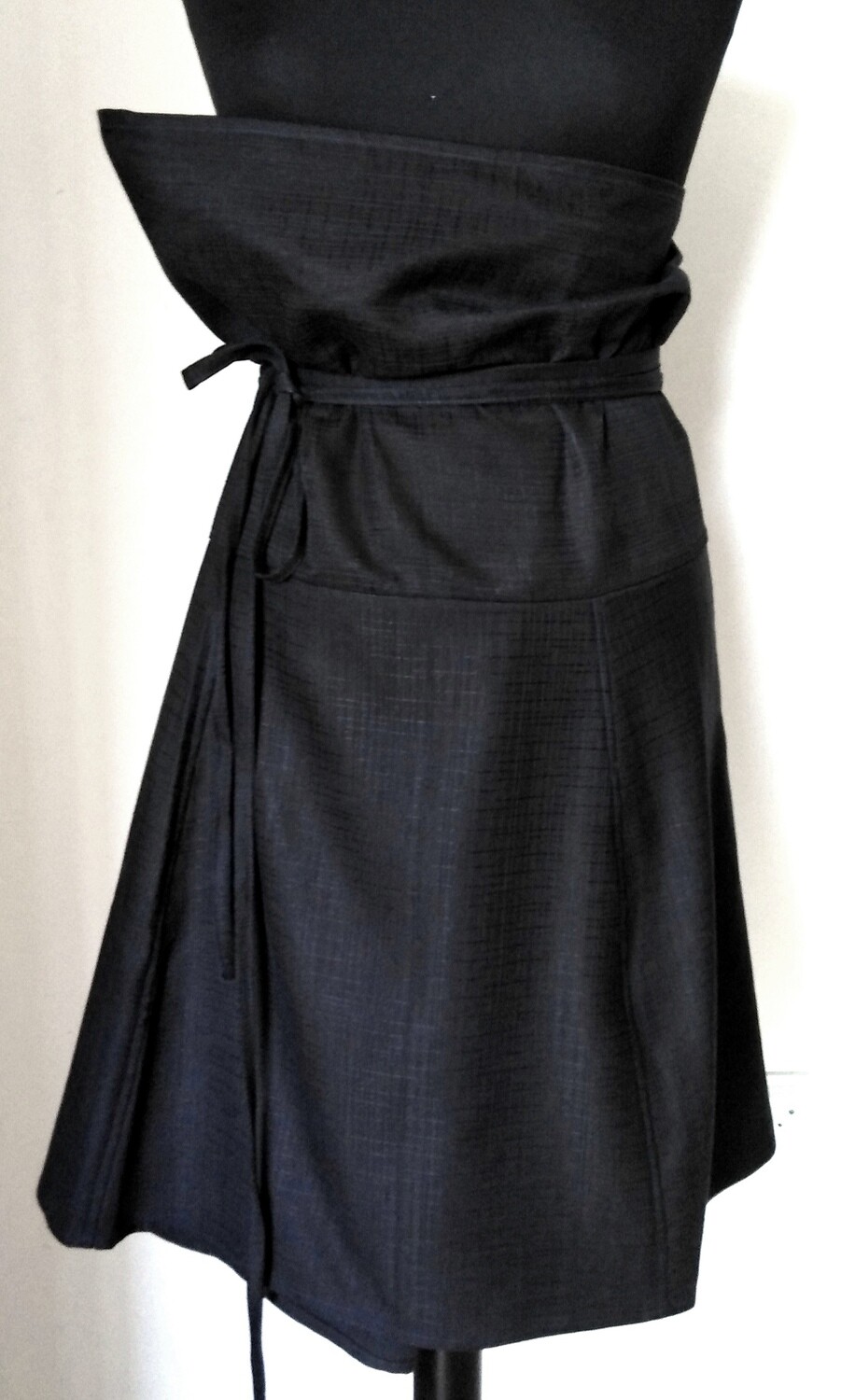 Skirt/Blue wrap high waist skirt S-M-L sizes versatile skirt asymmetric,knee length ,unique unusual wrap skirt,free shipping