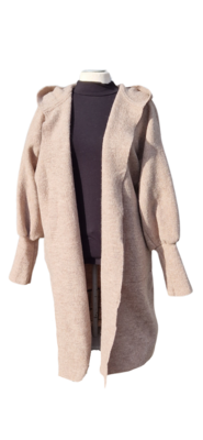 Basic Mantel mit Kapuze, 4-fach Taschen und Manschetten
