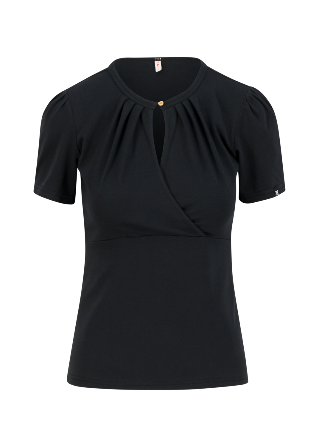T-Shirt mit Ausschnitt in Wickeloptik | Größe XS