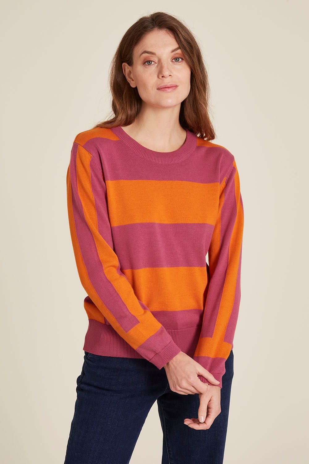 lockerer Strickpullover im Colour-Blockdesign | Größe M