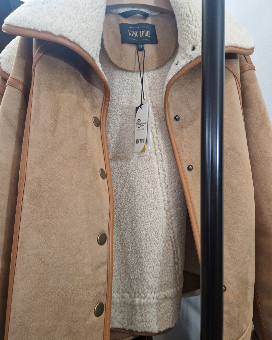 Fake Lammfelljacke - vegan | Gr. 38