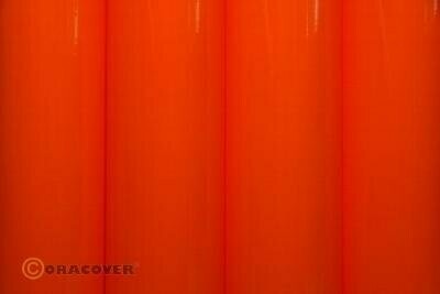 Oracover - Bügelfolie fluoreszierend rotorange