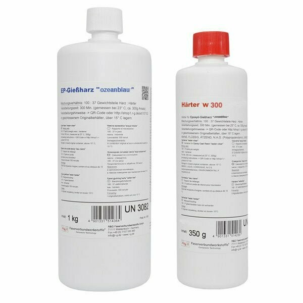 Epoxid Gießharz Ozeanblau + Härter W300
